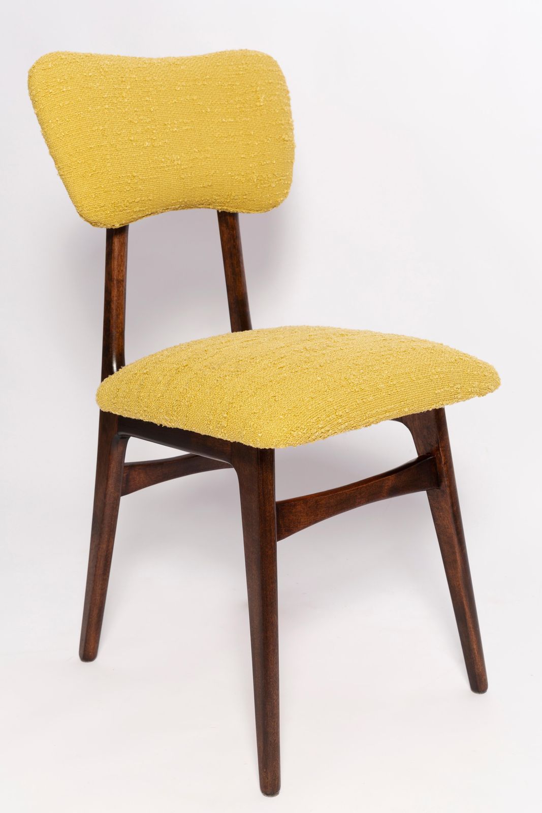 3403.0 Mid Century Table By Jindřich Halabala And Set Of 4 Boucle Chairs, Europe, 1960s photo