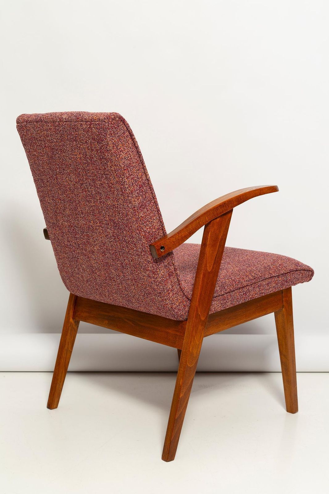 850.0 Mid Century Vintage Purple Melange Armchair By Mieczyslaw Puchala, 1960s photo