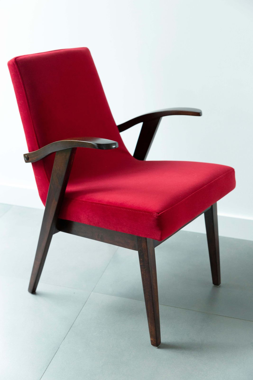 20th Century Vintage Red Armchair By Mieczyslaw Puchala, 1960s photo Furniture