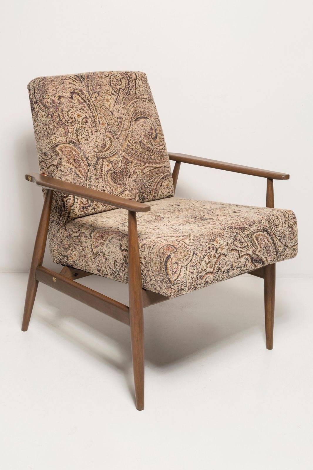 Mid Century Vintage Beige Velvet Dante Fauteuil, H. Lis, Jaren 1960 photo for sale