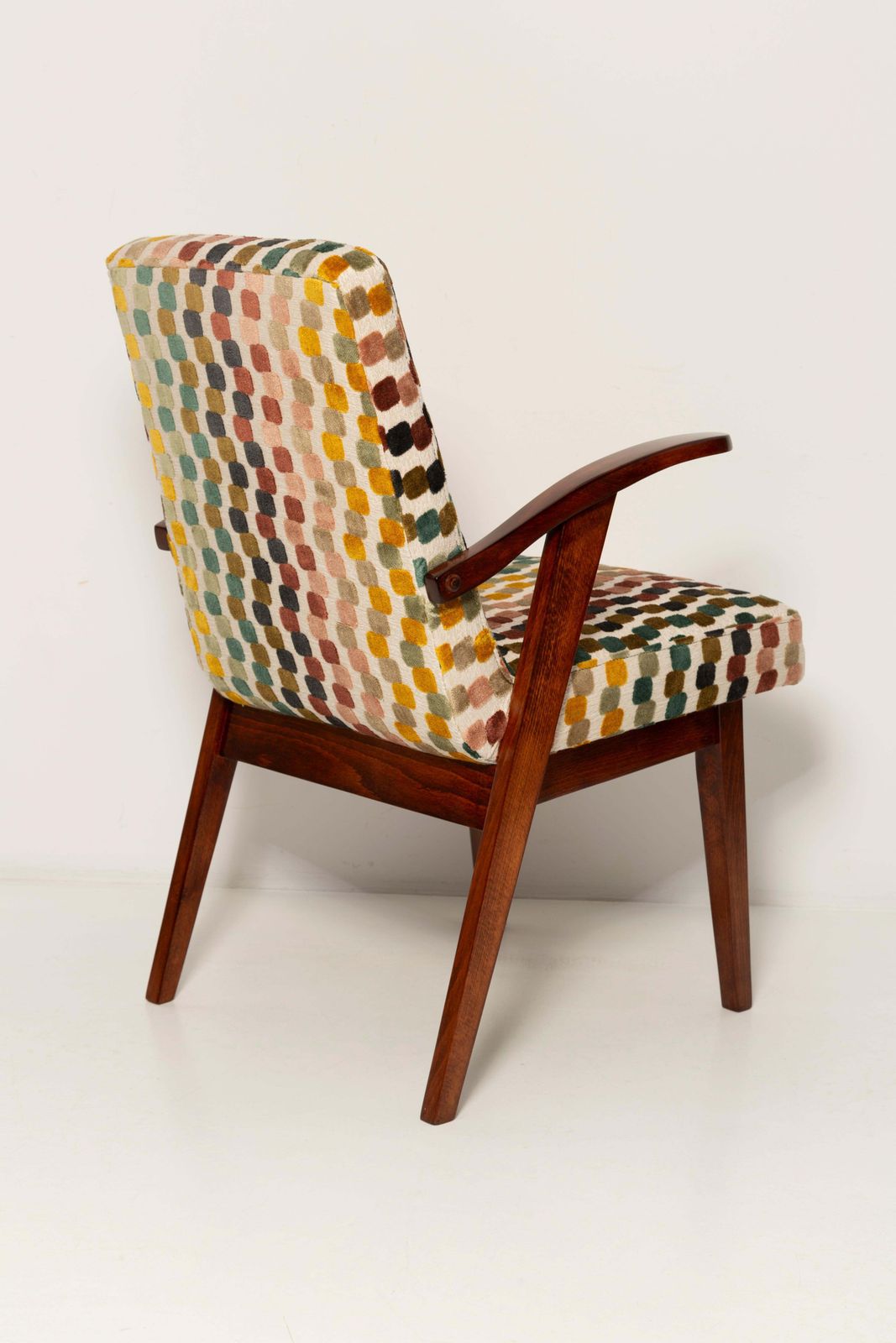 Mid Century Orphisme Multicolored Velvet Armchair By M. Puchala, Europe, 1960s photo buy