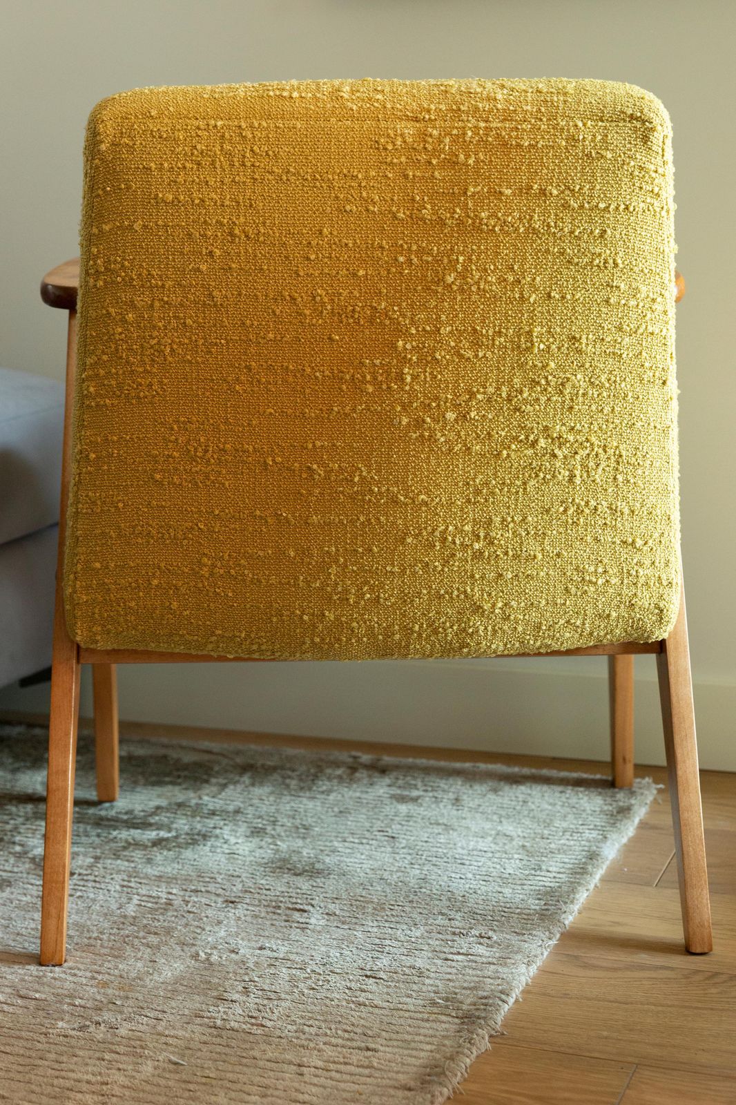 Midcentury 366 Club Armchair In Yellow Boucle, Jozef Chierowski, Europe, 1960s photo buy