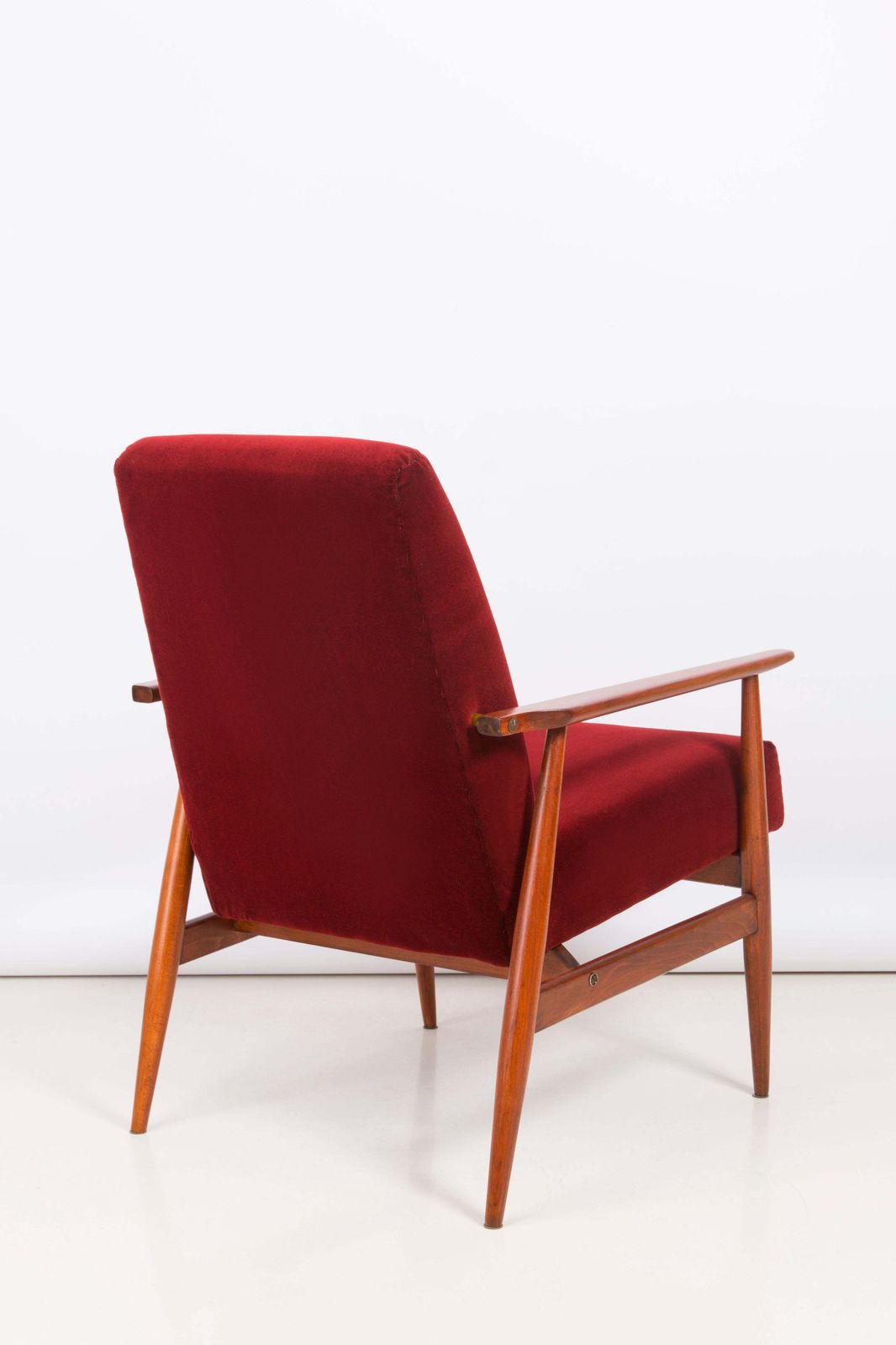 photo furniture 20th Century Burgundy Dark Red Dante Armchair, H. Lis, 1960s