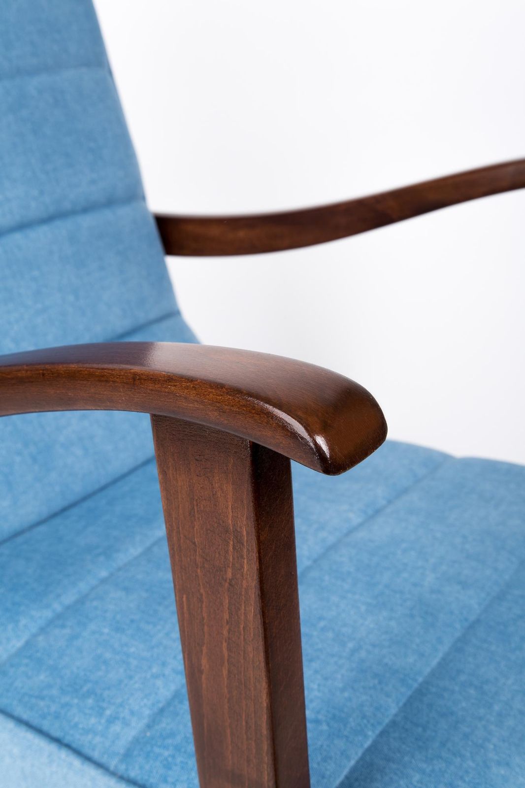 Mid Century Modern Blue Armchair By Prudnik Furniture Factory, Poland, 1960s photo Furniture