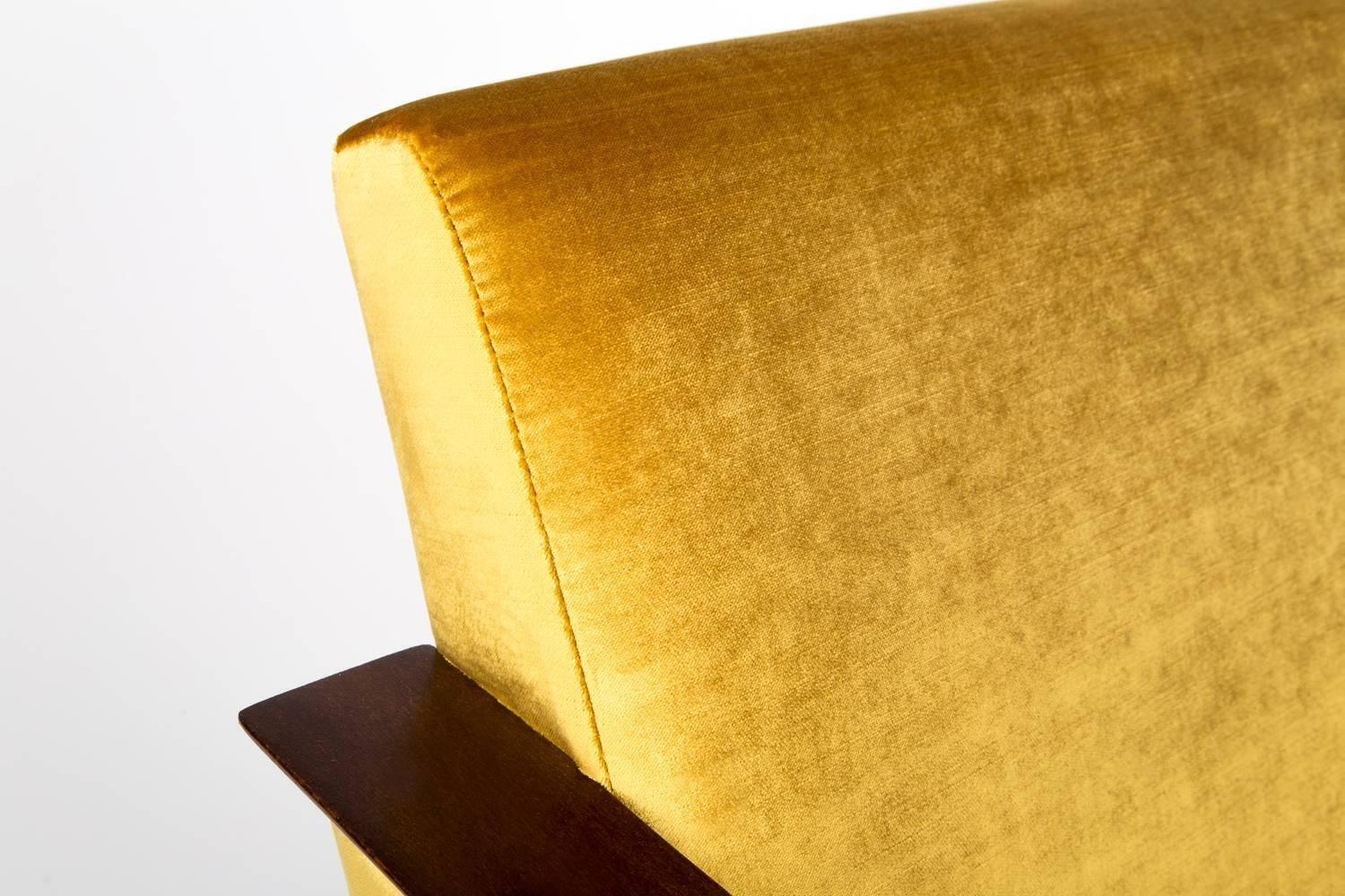 Mid Century Yellow Mustard Armchair, 1960s, Ddr, Germany. photo for sale
