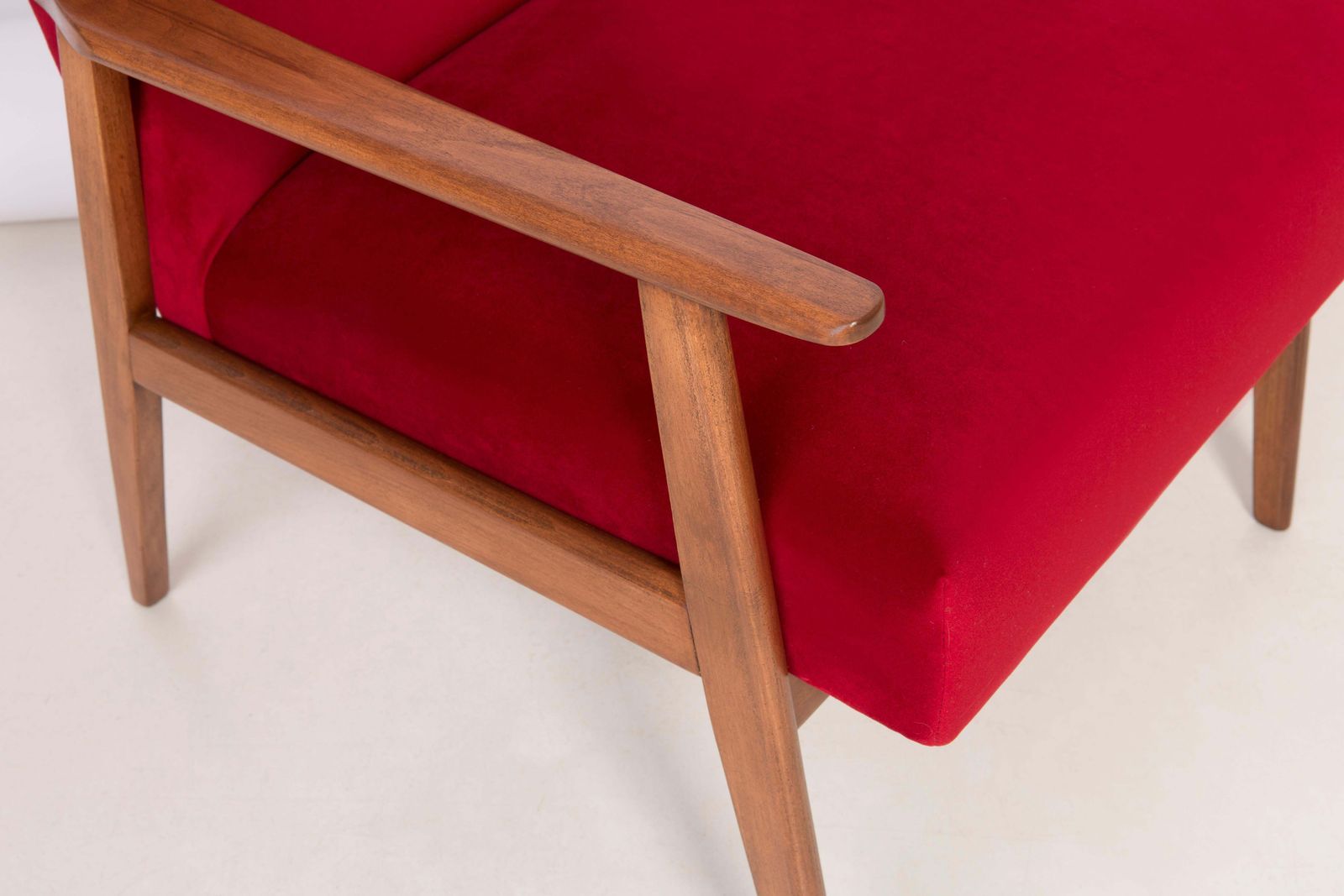 Midcentury Red Velvet Dante Armchair, 1960s photo 1191.0