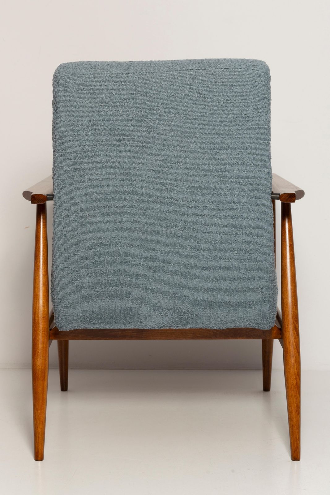 Furniture Mid Century Gray Blue Boucle Dante Armchair, H. Lis, 1960s photo