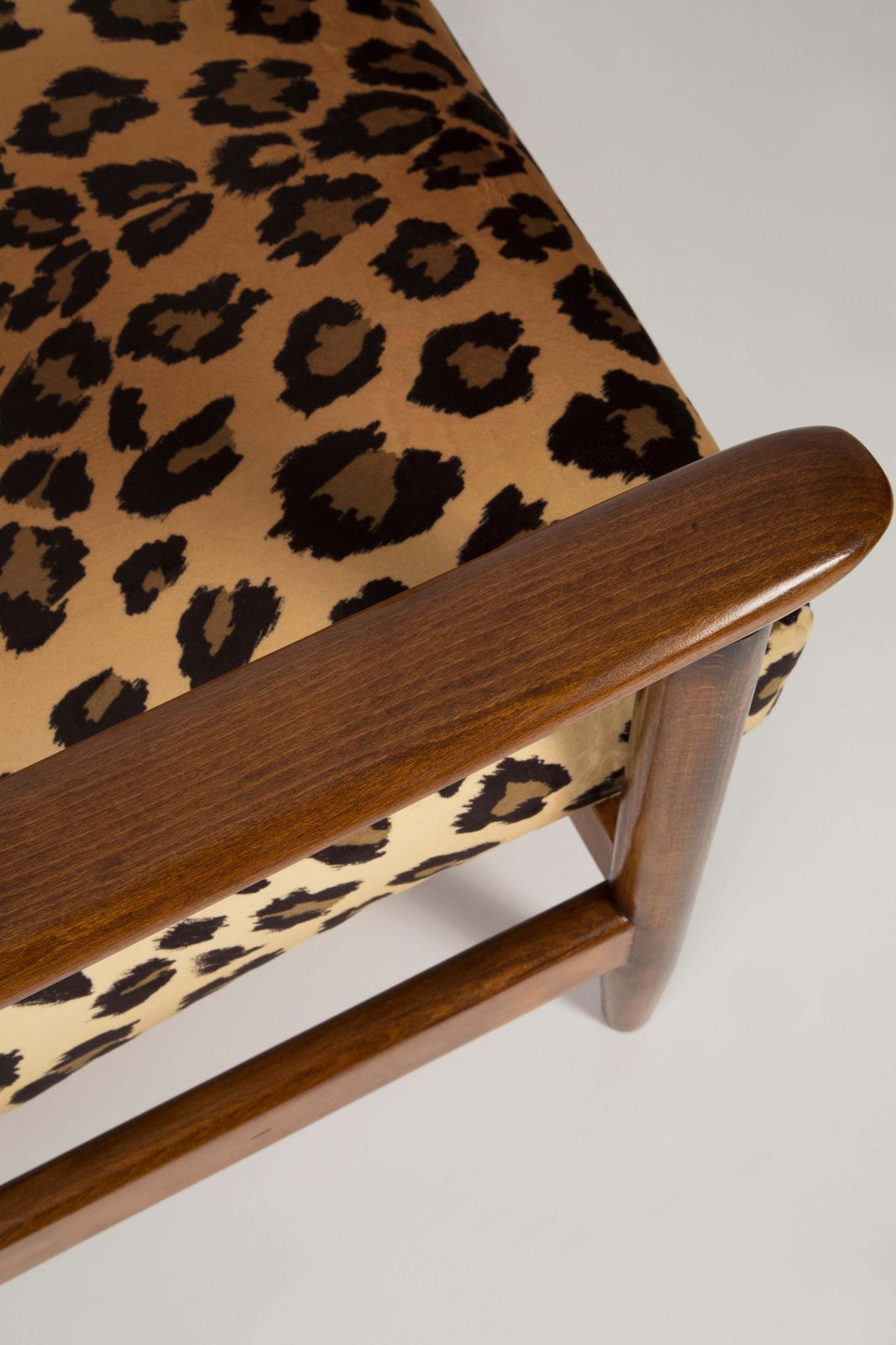 Midcentury Leopard Velvet Armchair, Hollywood Regency, Edmund Homa, 1960s Poland photo for sale