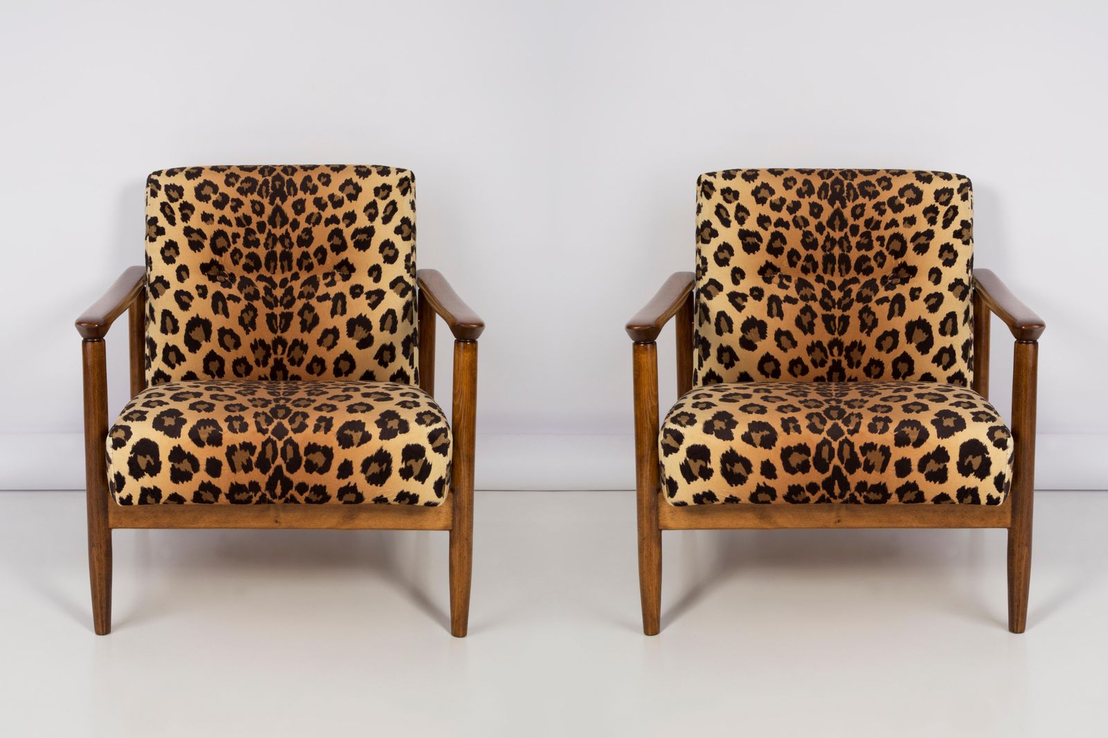 Midcentury Leopard Velvet Armchair, Hollywood Regency, Edmund Homa, 1960s Poland photo buy