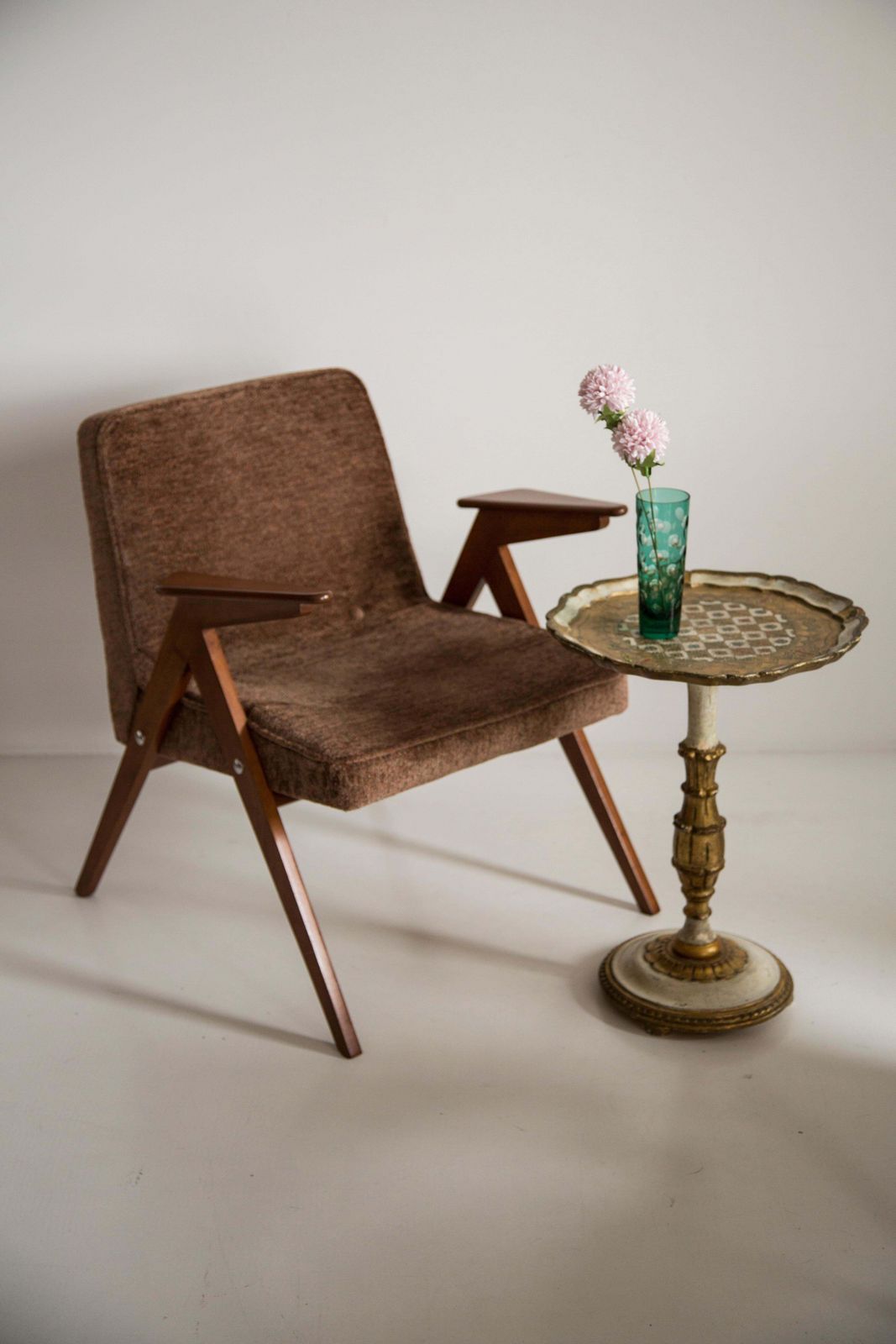 Midcentury Brown Bunny Armchair, By Jozef Chierowski, Poland, 1960s photo furniture