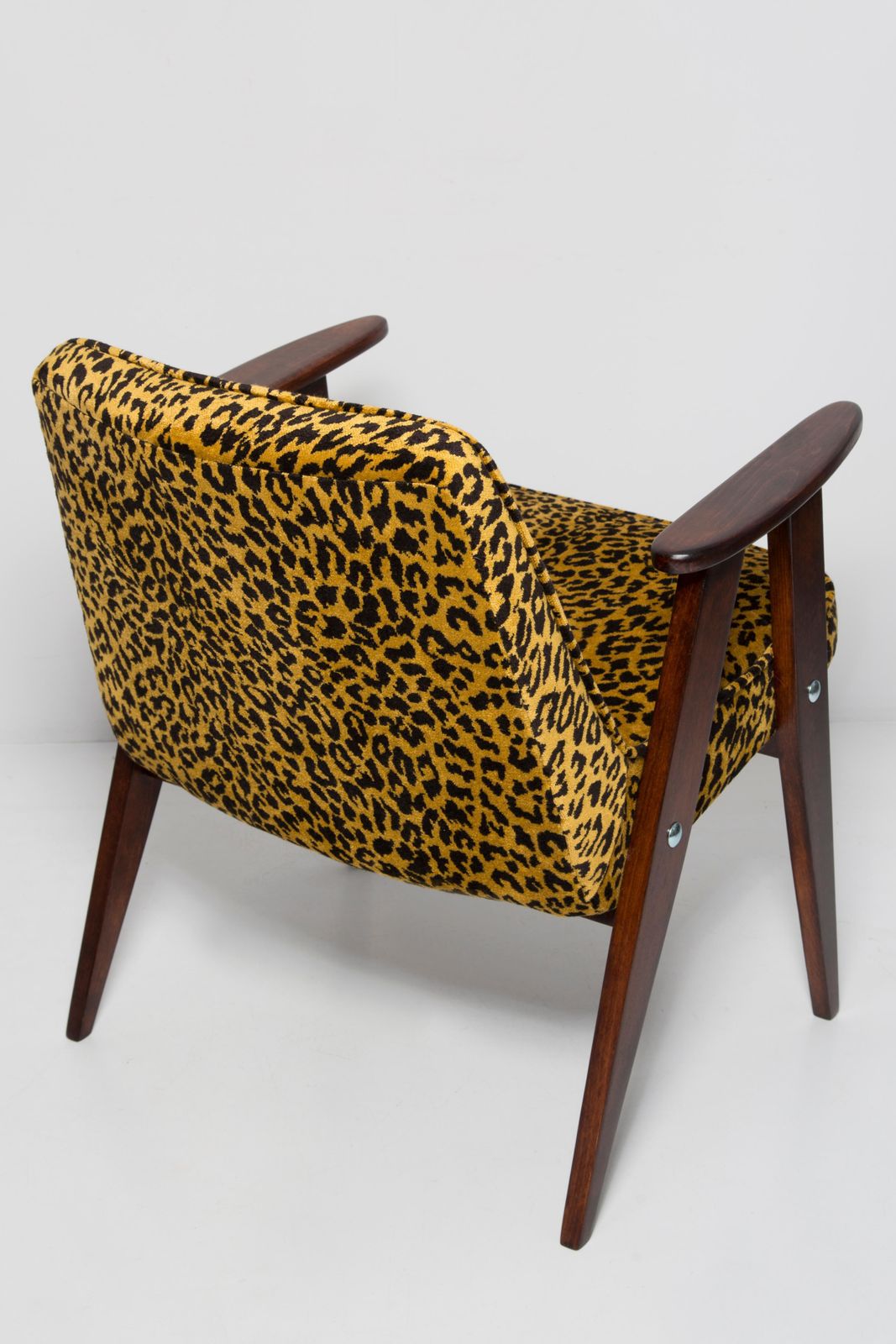 Furniture Mid Century 366 Armchair In Leopard Velvet, Jozef Chierowski, Europe 1960s photo
