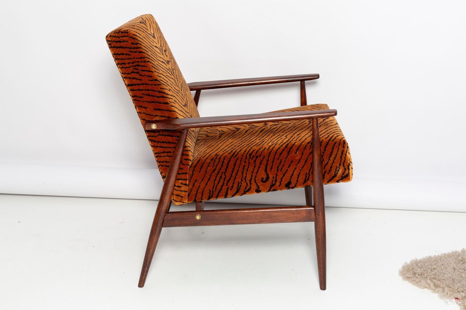 Mid Century Dedar Tiger Velvet Dante Fauteuil, H. Lis, Europa, Jaren 1960 photo Meubels