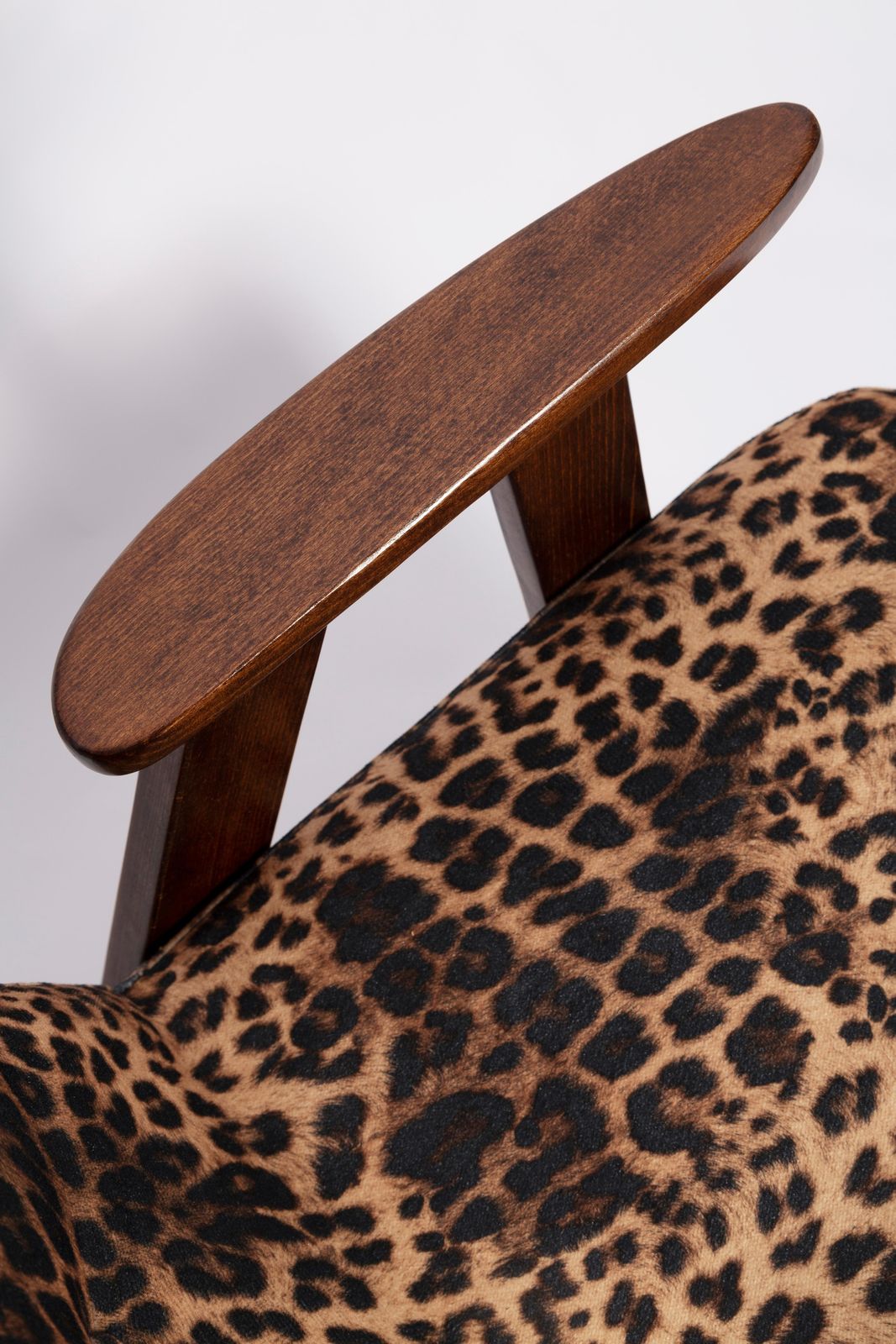 photo for sale Mid Century 366 Armchair In Leopard Print Velvet, Jozef Chierowski, Europe 1960s