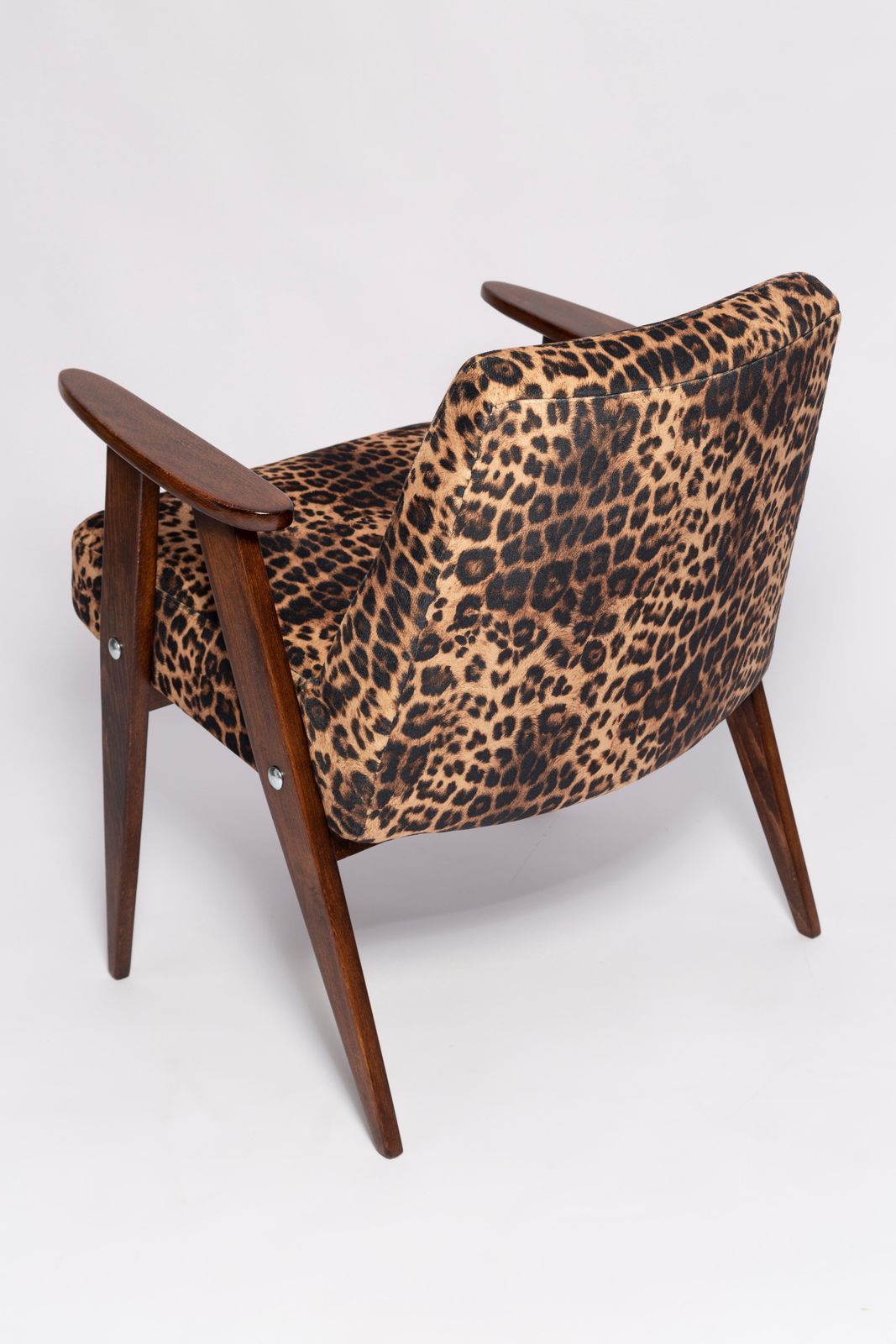 1276.0 Mid Century 366 Armchair In Leopard Print Velvet, Jozef Chierowski, Europe 1960s photo