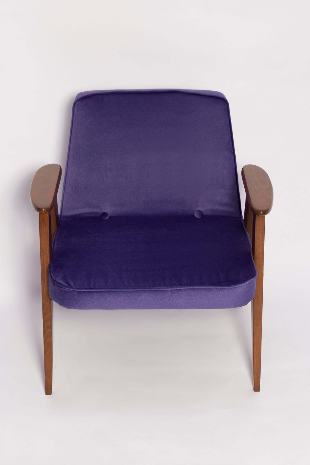 1276.0 Mid Century 366 Armchair In Purple Velvet, By Jozef Chierowski, Europe 1960s photo