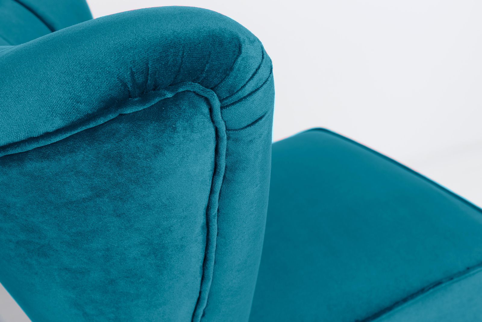 Mid Century Petrol Blue Velvet Club Armchair, Europe, 1960s photo vinterior