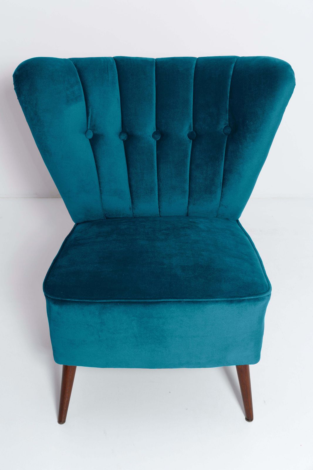 Mid Century Petrol Blue Velvet Club Armchair, Europe, 1960s photo buy