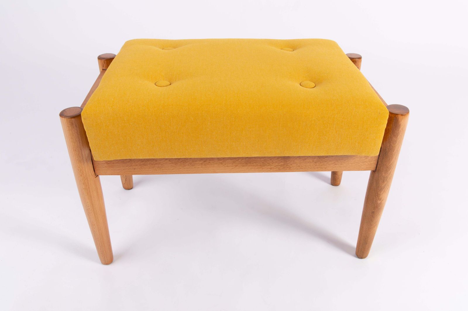 Midcentury Mustard Yellow Vintage Stool, Edmund Homa, 1960s photo vintage