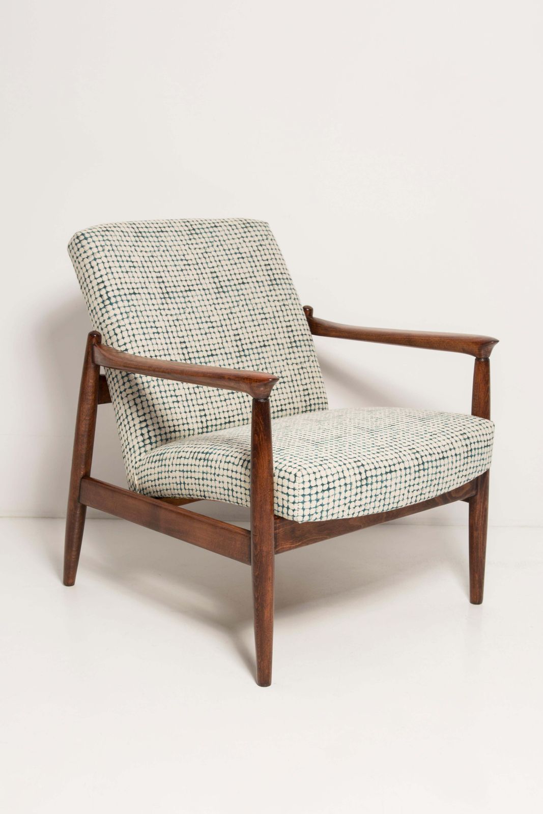 Mid Century Wit En Aqua Vintage Gfm 64 Fauteuil, Edmund Homa, Europa, Jaren 1960 photo furniture