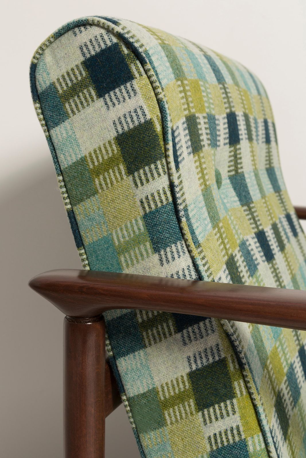 Mid Century Green Wool Armchair, Gfm 142, Edmund Homa, Europe, 1960s photo Furniture