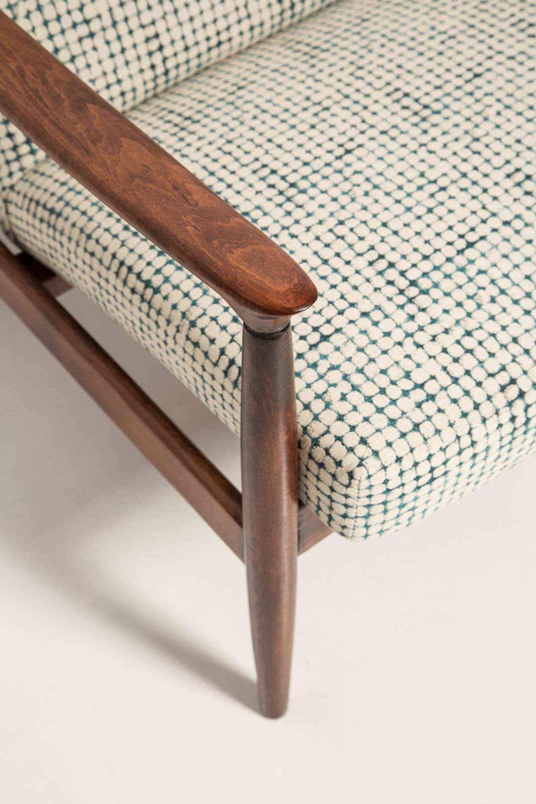 Mid Century White And Aqua Vintage Gfm 64 Armchair, Edmund Homa, Europe, 1960s photo vintage
