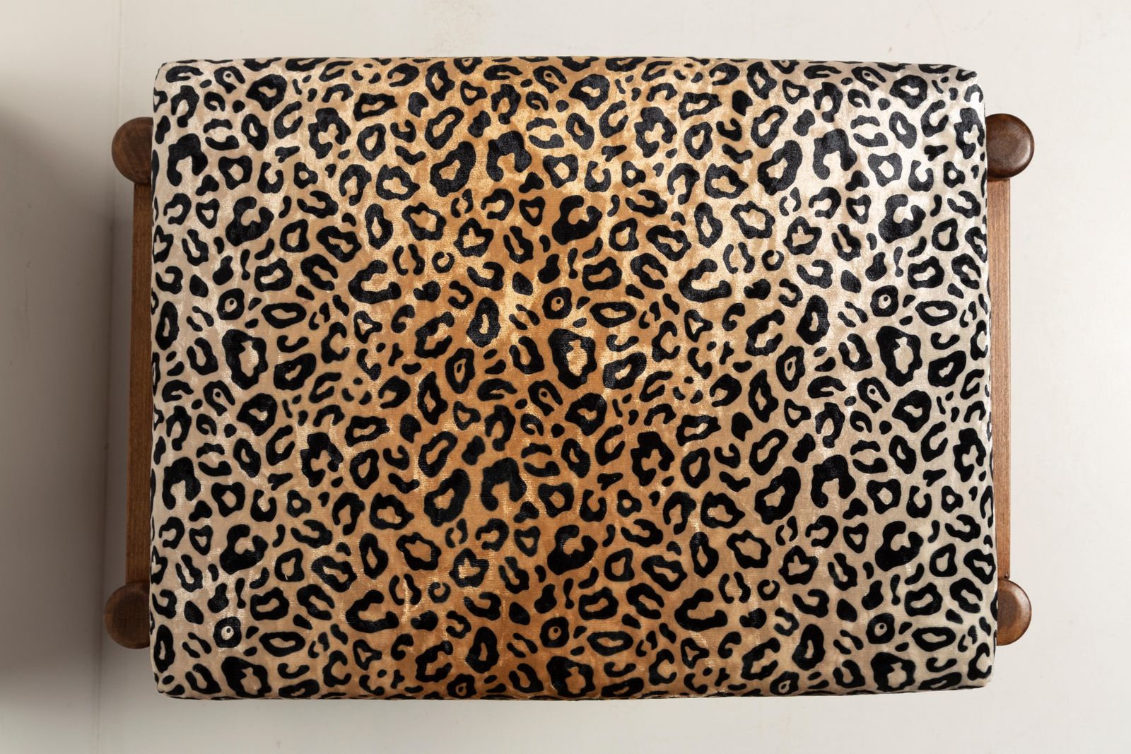 photo furniture Midcentury Vintage Leopard Velvet Stool, Edmund Homa, Europe, 1960s