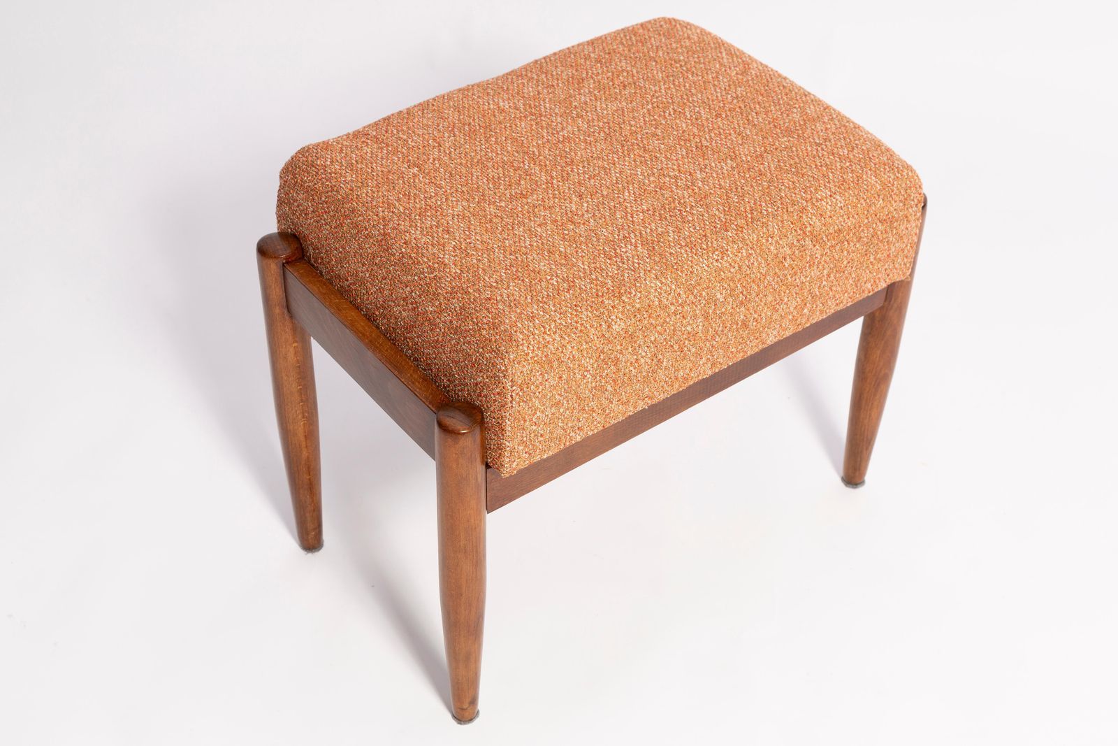 Mid Century Orange Melange Vintage Stool, Edmund Homa, 1960s photo buy