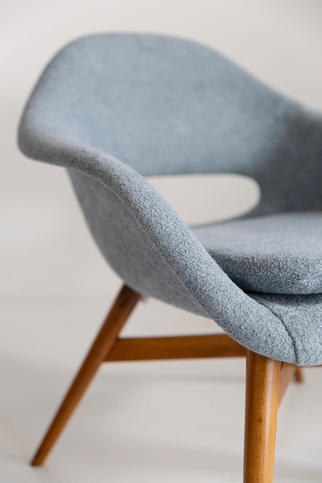 Mid Century Light Blue Shell Chair, Miroslav Navratil, Czechoslovakia, 1960s photo for sale