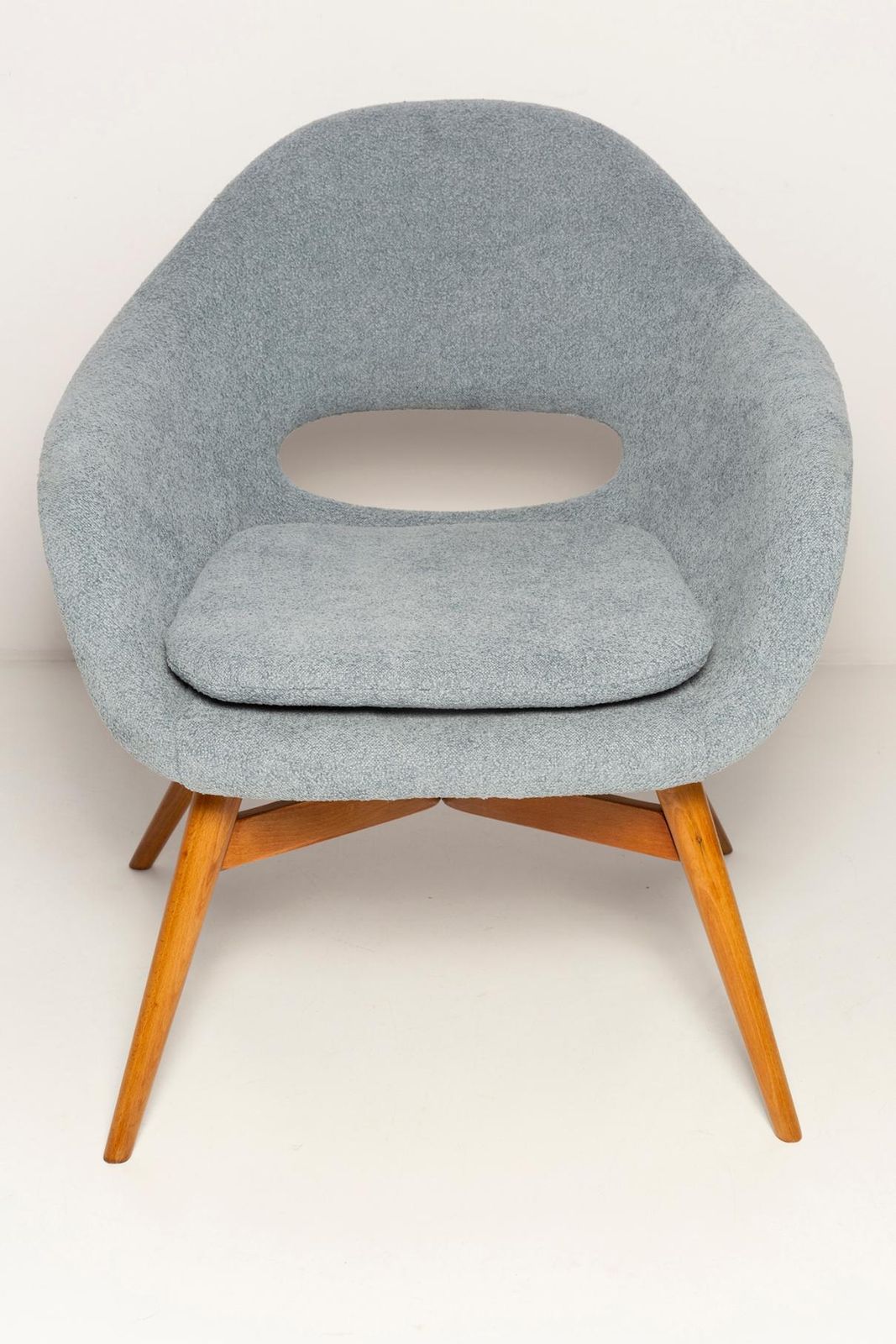 Mid Century Light Blue Shell Chair, Miroslav Navratil, Czechoslovakia, 1960s photo buy