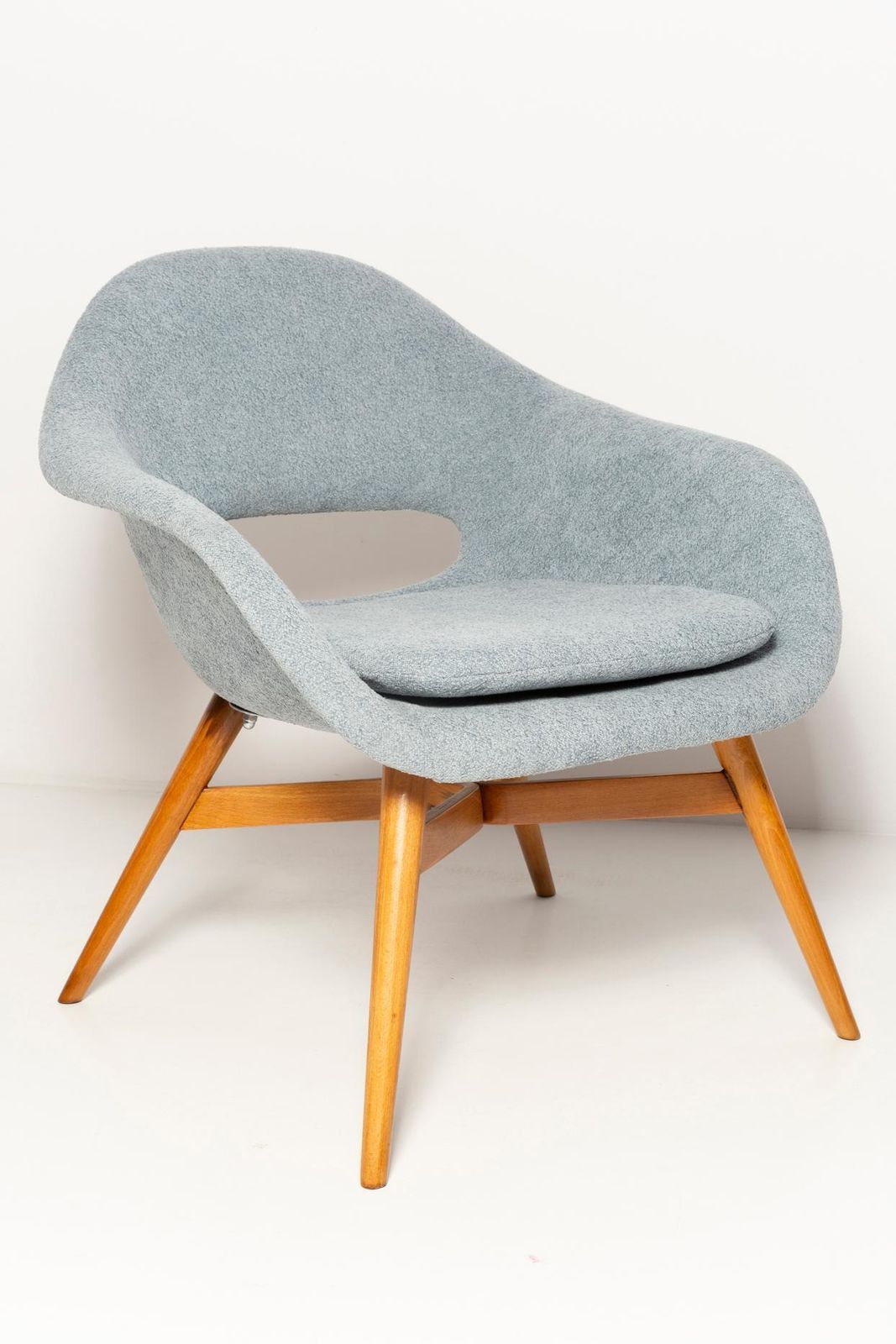 photo furniture Mid Century Light Blue Shell Chair, Miroslav Navratil, Czechoslovakia, 1960s