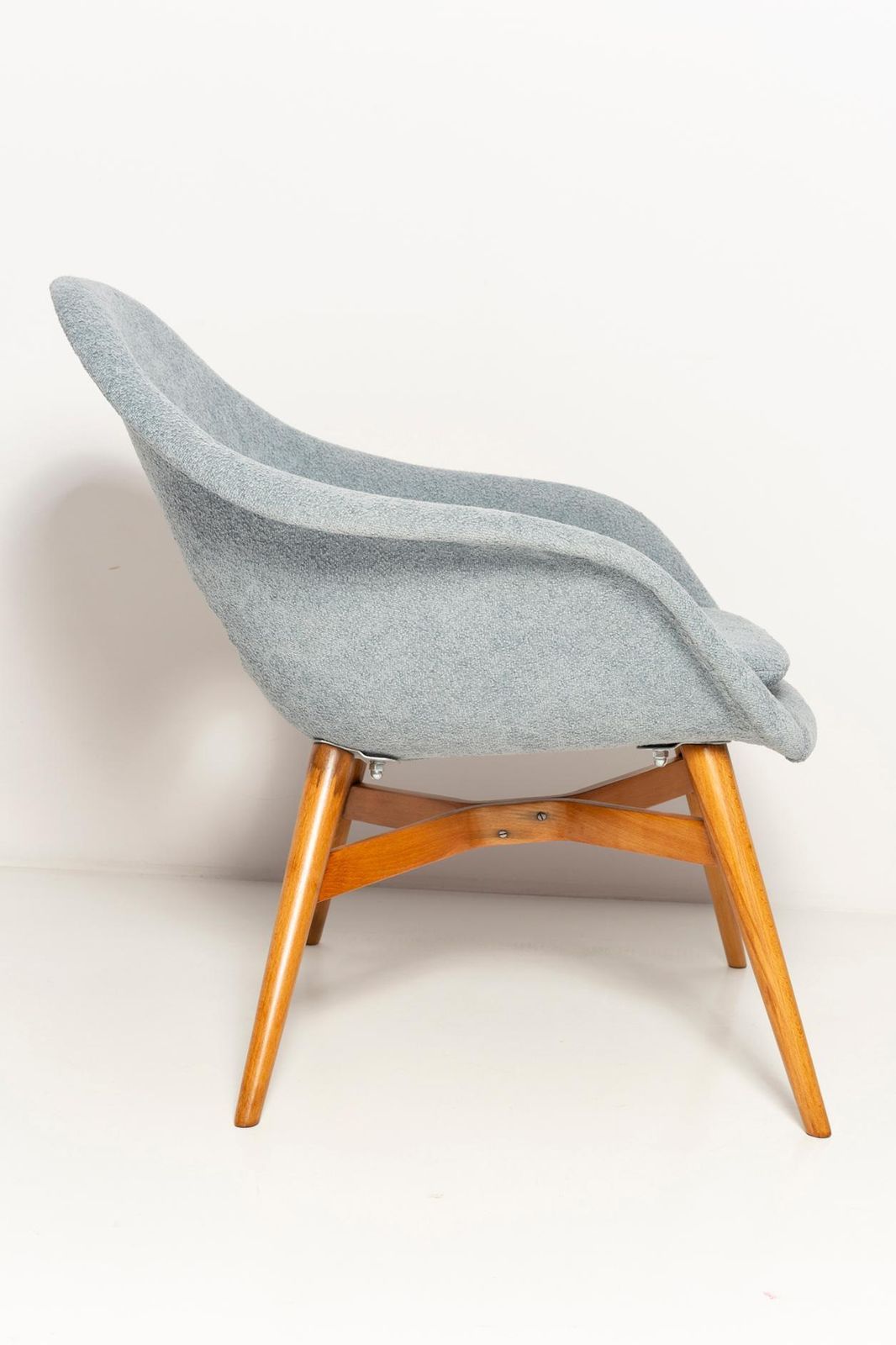 photo for sale Mid Century Light Blue Shell Chair, Miroslav Navratil, Czechoslovakia, 1960s