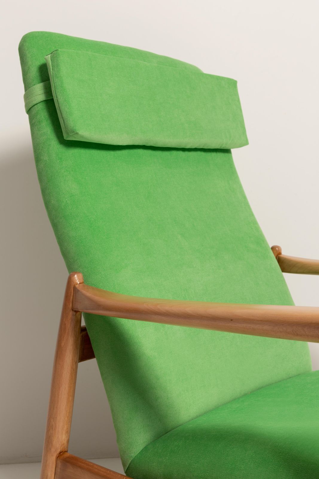 Light Lime Green Velvet Armchair, Gfm 64 High, Edmund Homa, 1960s photo Furniture