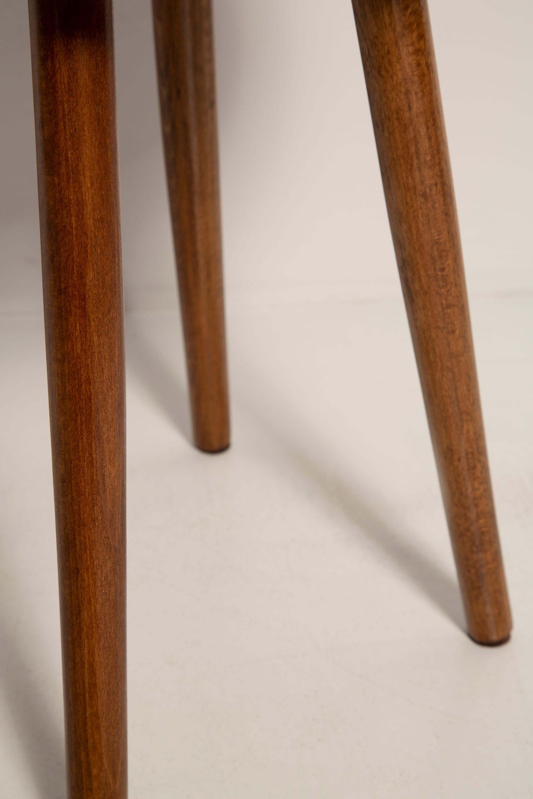 Set Of Two Mid Century Glossy Purple Velvet Stools, Europe, 1960s photo vinterior