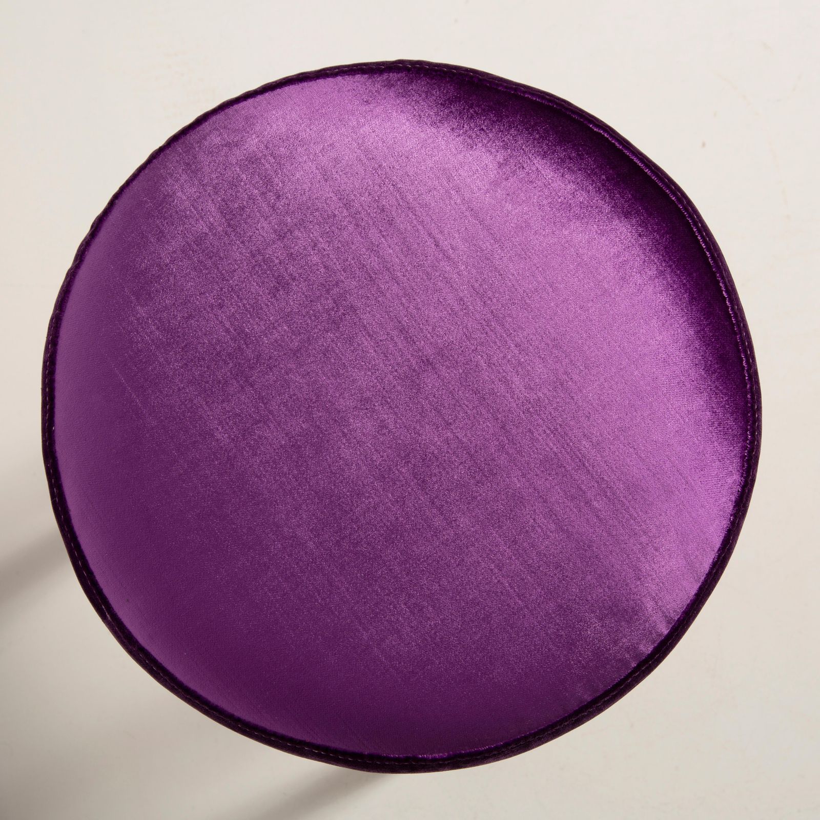Set Of Two Mid Century Glossy Purple Velvet Stools, Europe, 1960s photo buy