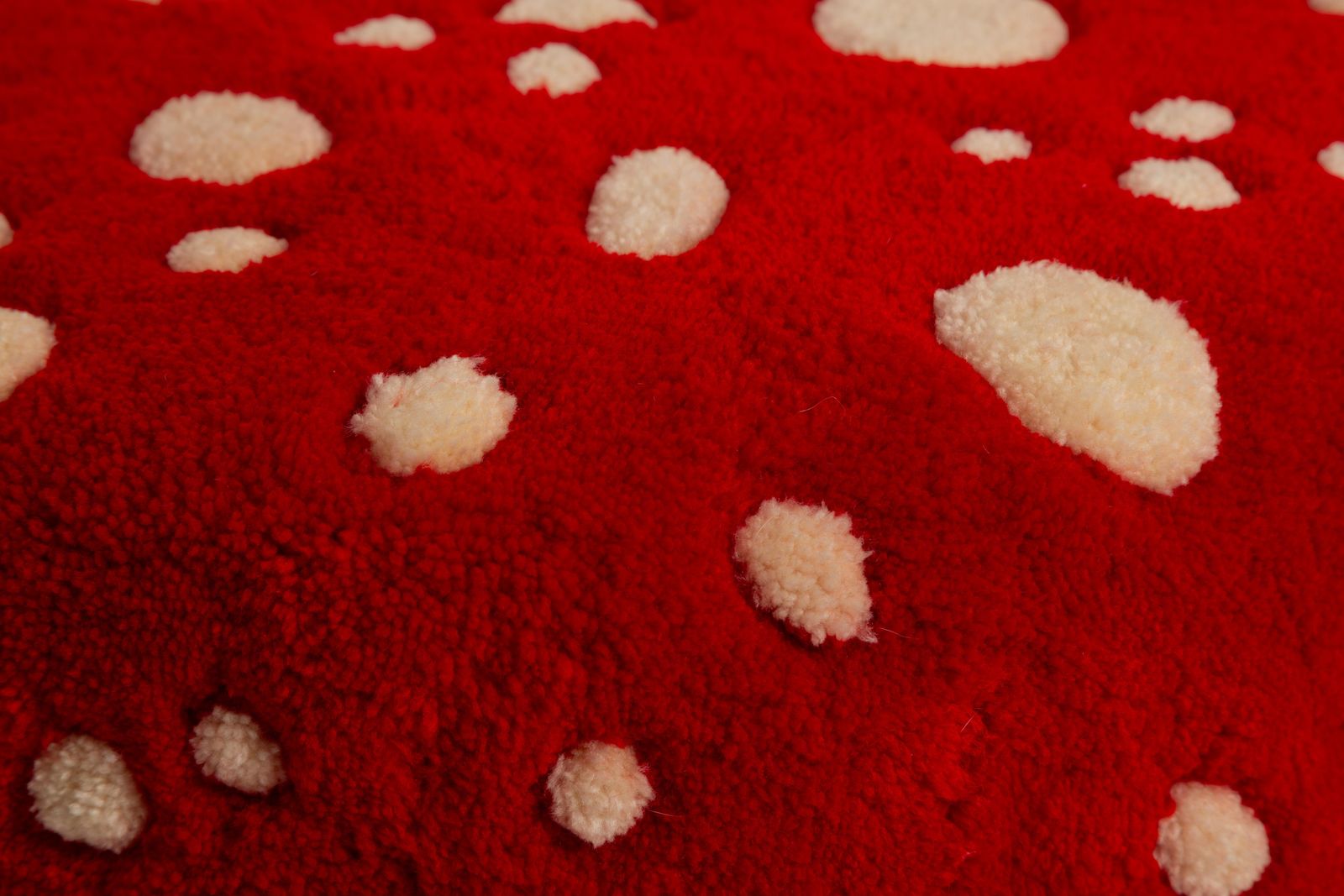 Mid Century Hand Tufting Mushroom Wool Stool, Europe, 1960s photo vinterior