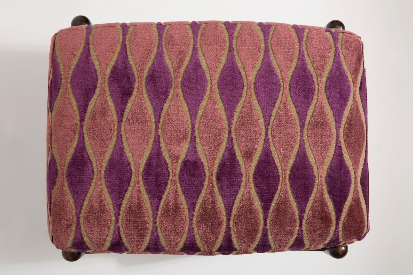 Pair Of 20th Century Pink Pattern Velvet Vintage Footstools, Edmund Homa, 1960s photo buy