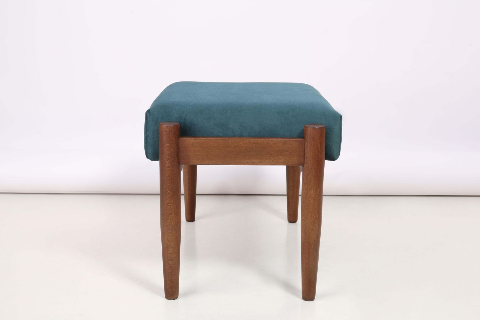 Pair Of Two Petrol Blue Vintage Stools, Edmund Homa, 1960s photo vintage