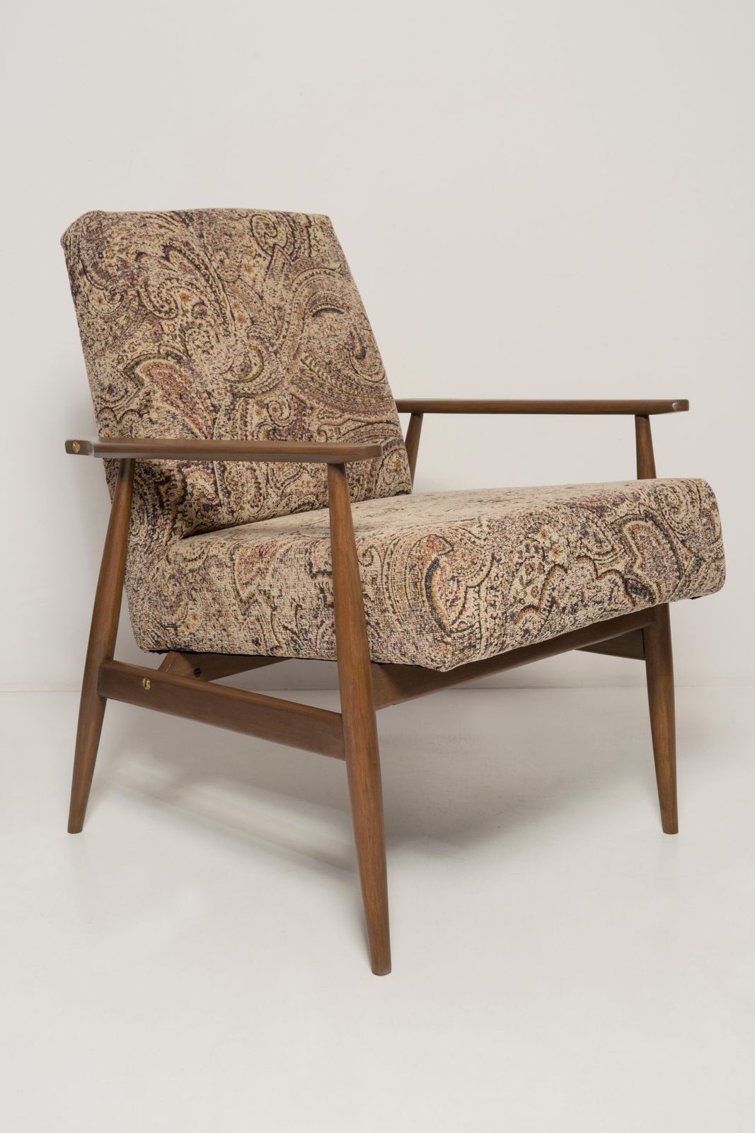 2041.0 Paar Mid Century Vintage Beige Fluwelen Dante Fauteuils, H. Lis, Jaren 1960 photo
