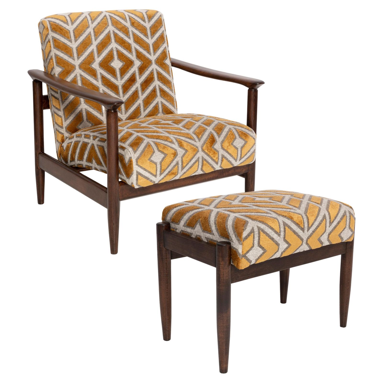 Set Of Mid Century Armchair And Stool, By Edmund Homa, Europe, 1960s