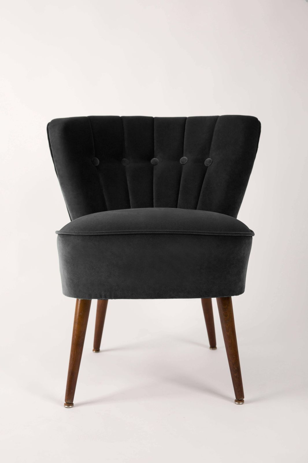 German Midcentury Black Velvet Club Armchair, 1960s photo furniture