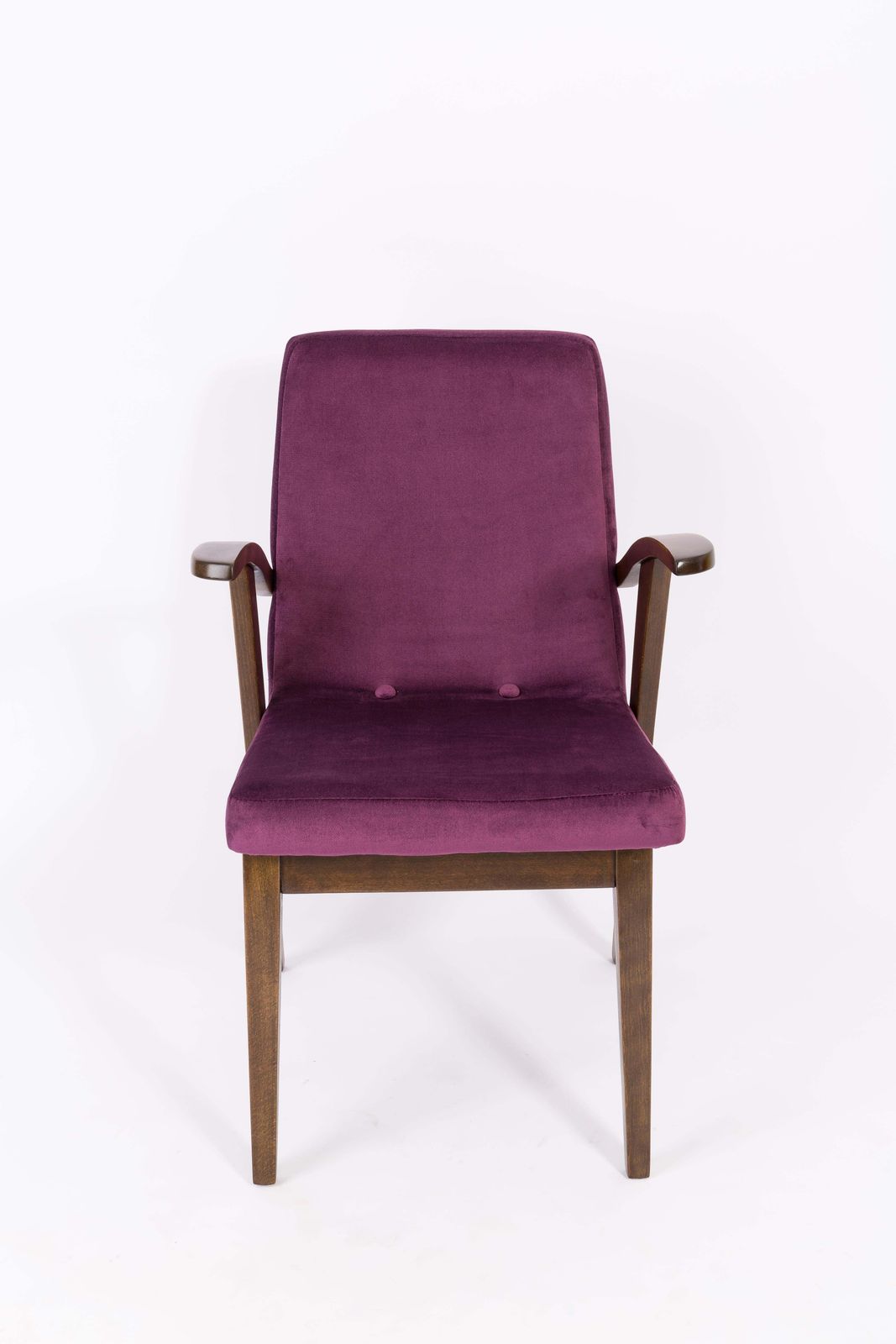 Set Van Twee Vintage Fauteuils In Pruimviolet, Ontworpen Door Mieczyslaw Puchala, Ca. Jaren 1960 photo for sale