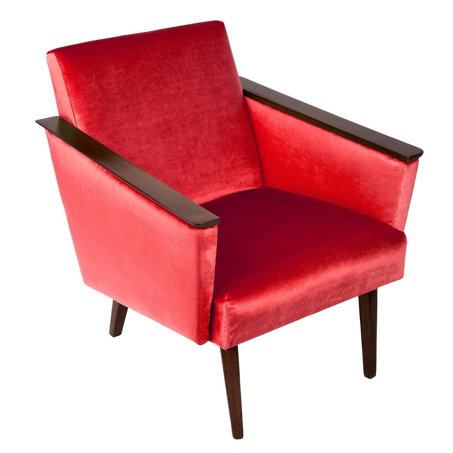 Pair Of Red Armchairs, 1960s, Ddr, Germany photo furniture