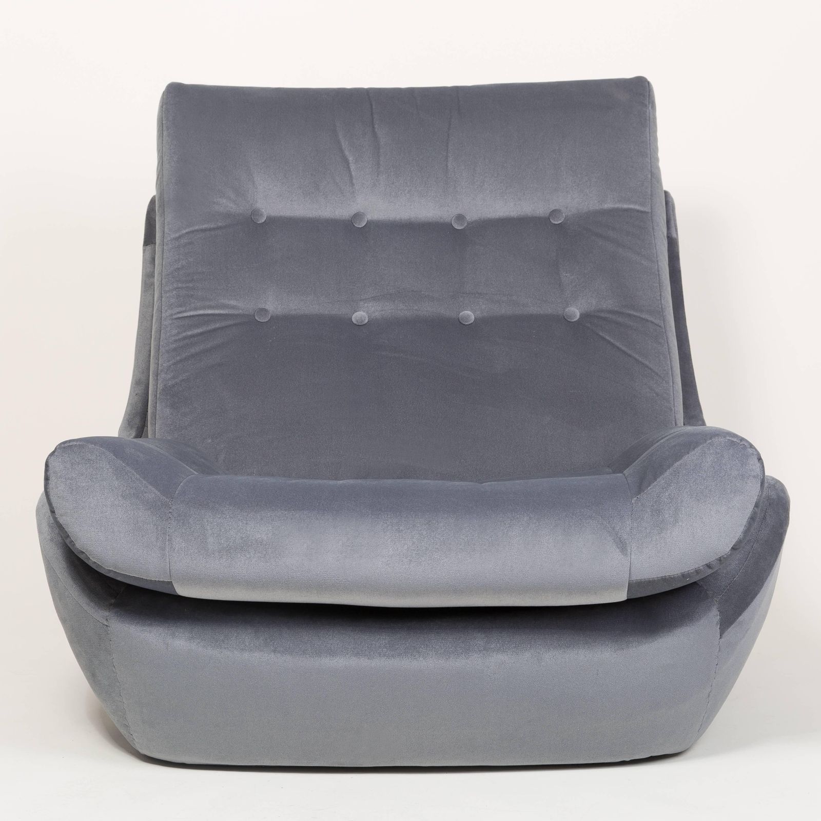 Vintage Grijze Fluwelen Atlantis Fauteuil, Ca. Jaren 1960, 20e Eeuw photo for sale