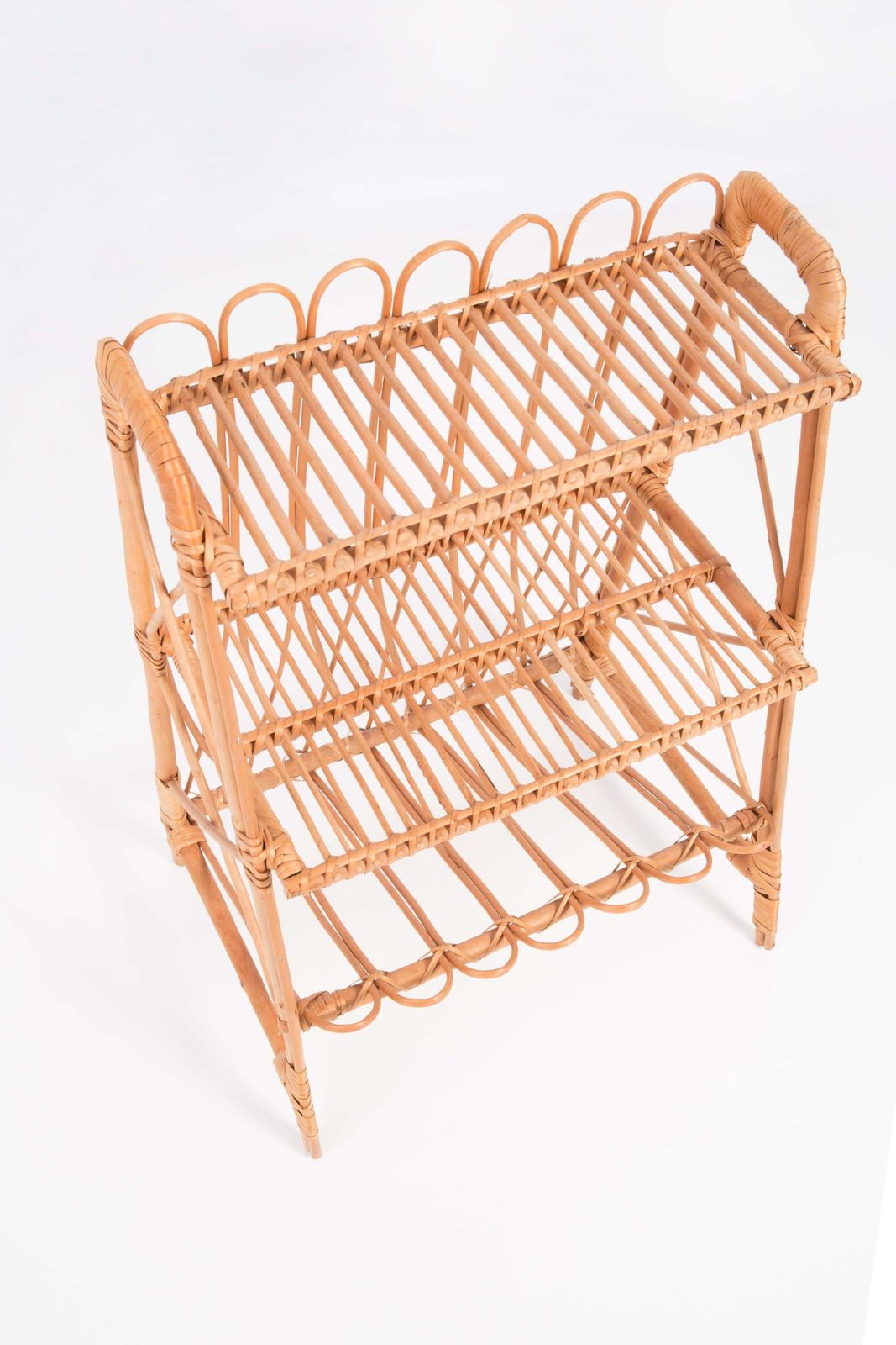 Midcentury Rattan Flowerbed Pedestal, Side Table, Germany, 1970s photo Furniture