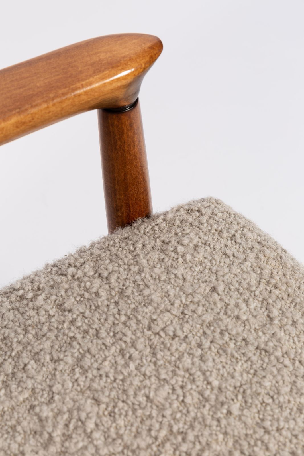 photo vinterior Midcentury Gray Alpaca Wool Armchair And Stool, Edmund Homa, Poland, 1960s