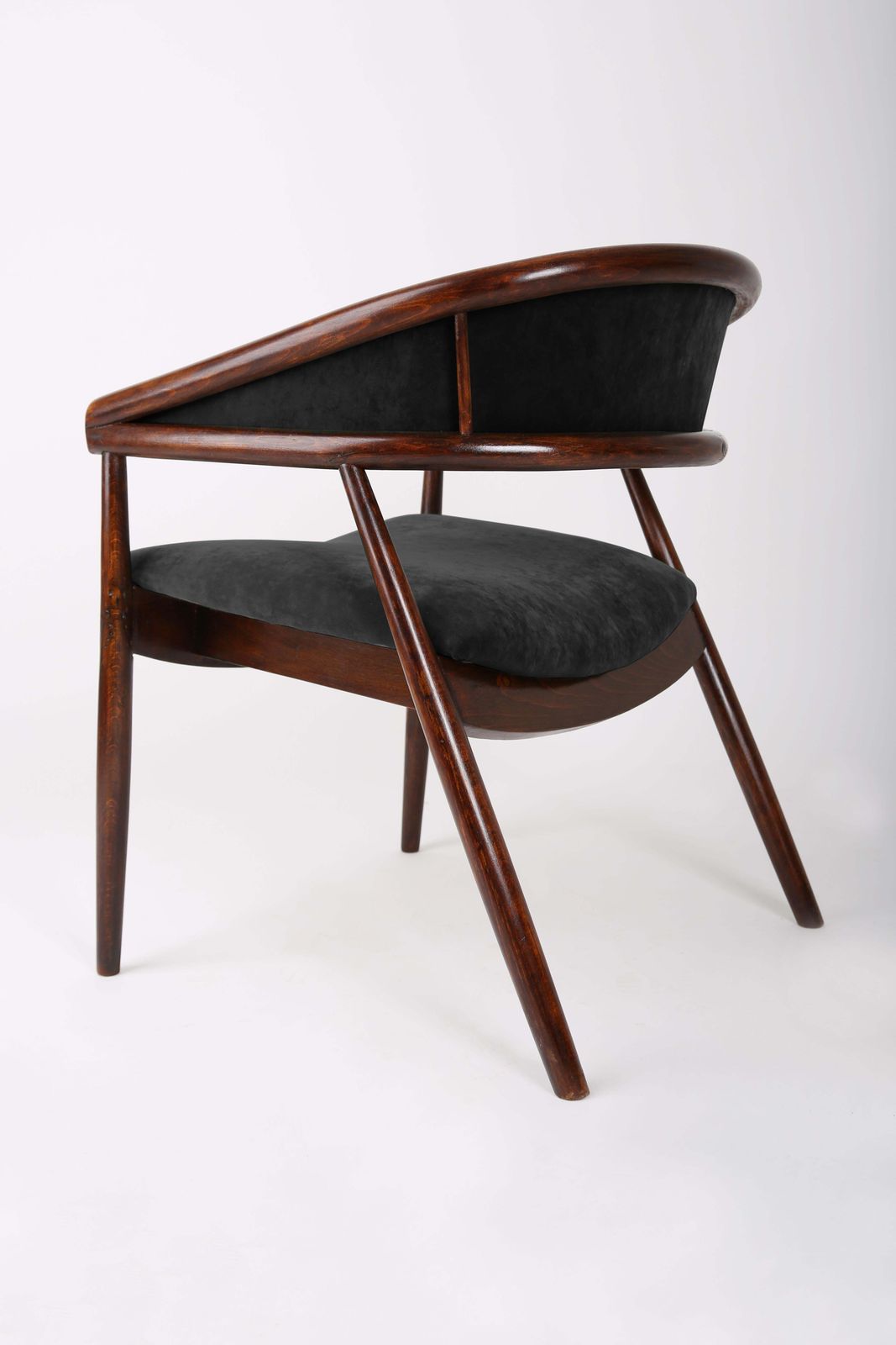 Set Of Two James Mont Style Bent Beech Armchairs, B 3300 Type, 1960s photo 2551.0