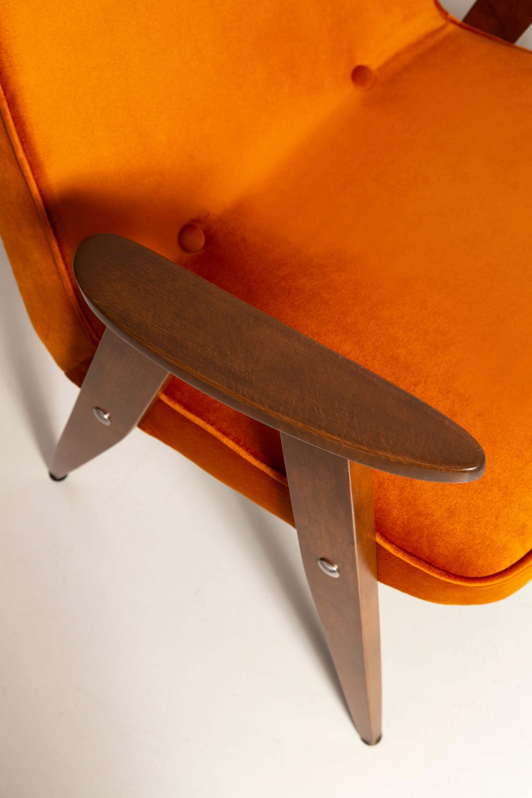 Pair Of Mid Century 366 Armchairs In Orange Velvet, Jozef Chierowski, Europe 1960 photo Furniture