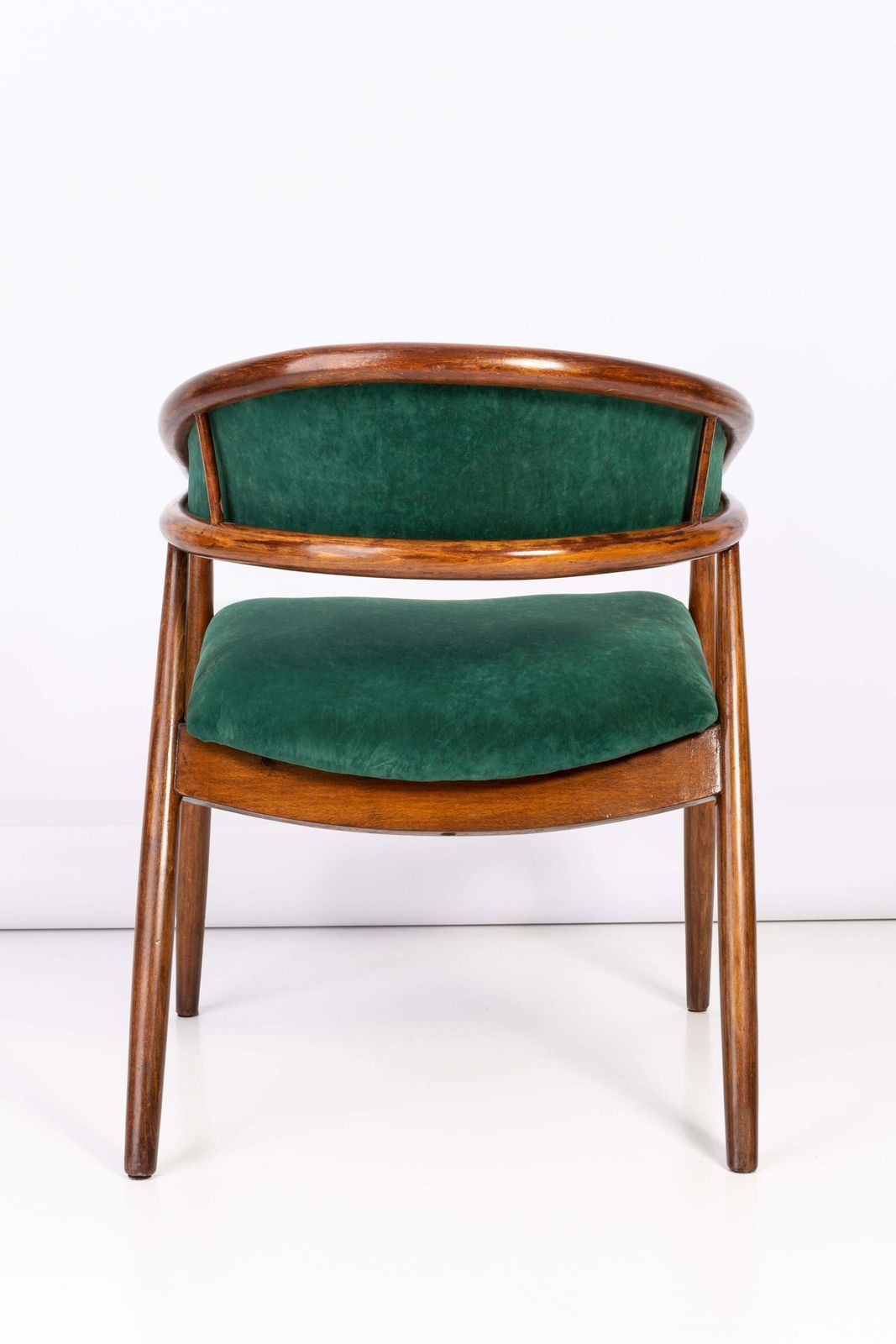 photo vinterior Set Of Two James Mont Bent Beech Armchairs, Dark Green, B 3300 Type, 1960s