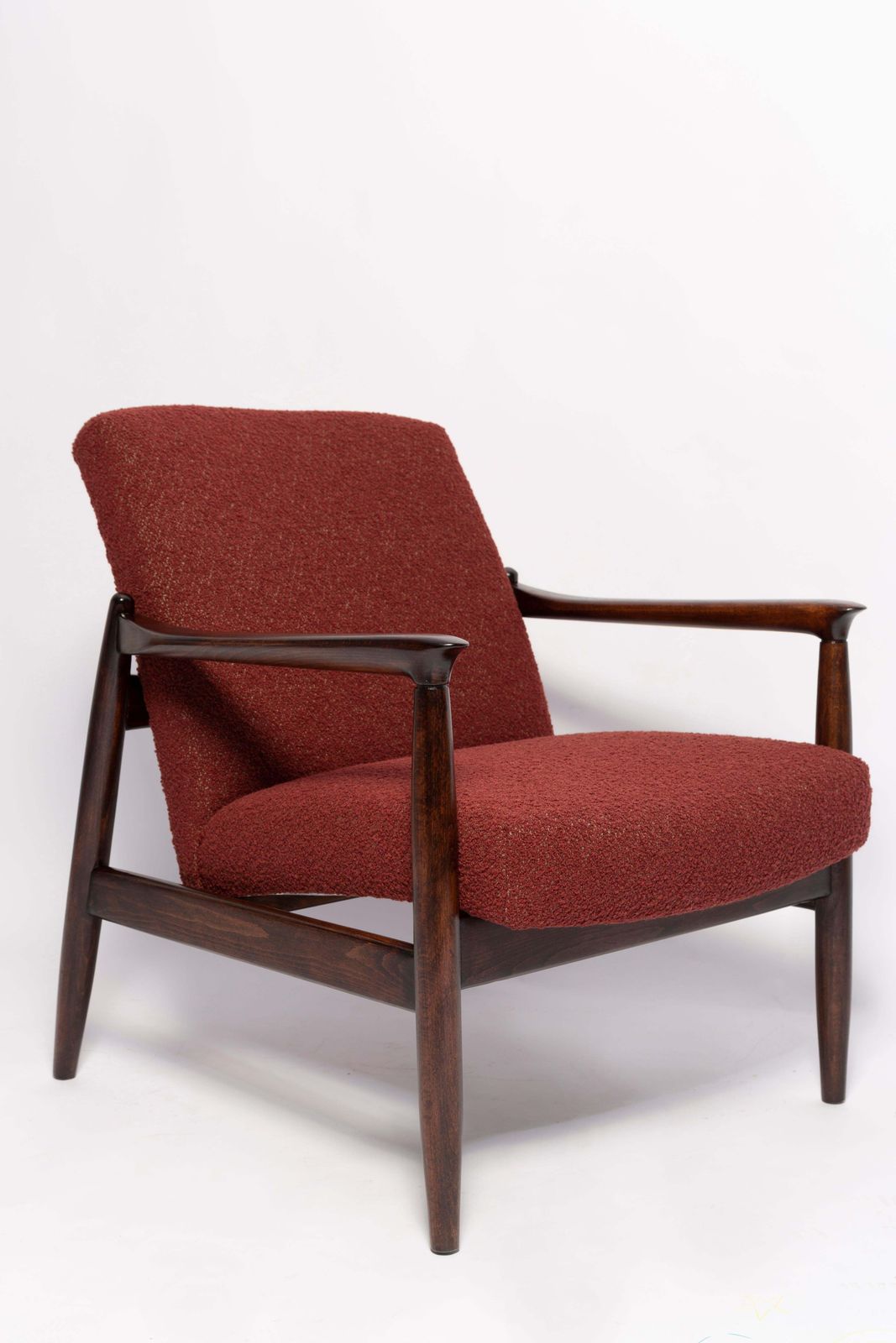 Twee Mid Century Gfm 64 Fauteuils In Bordeaux Bouclé, Edmund Homa, Europa, Jaren 1960 photo furniture