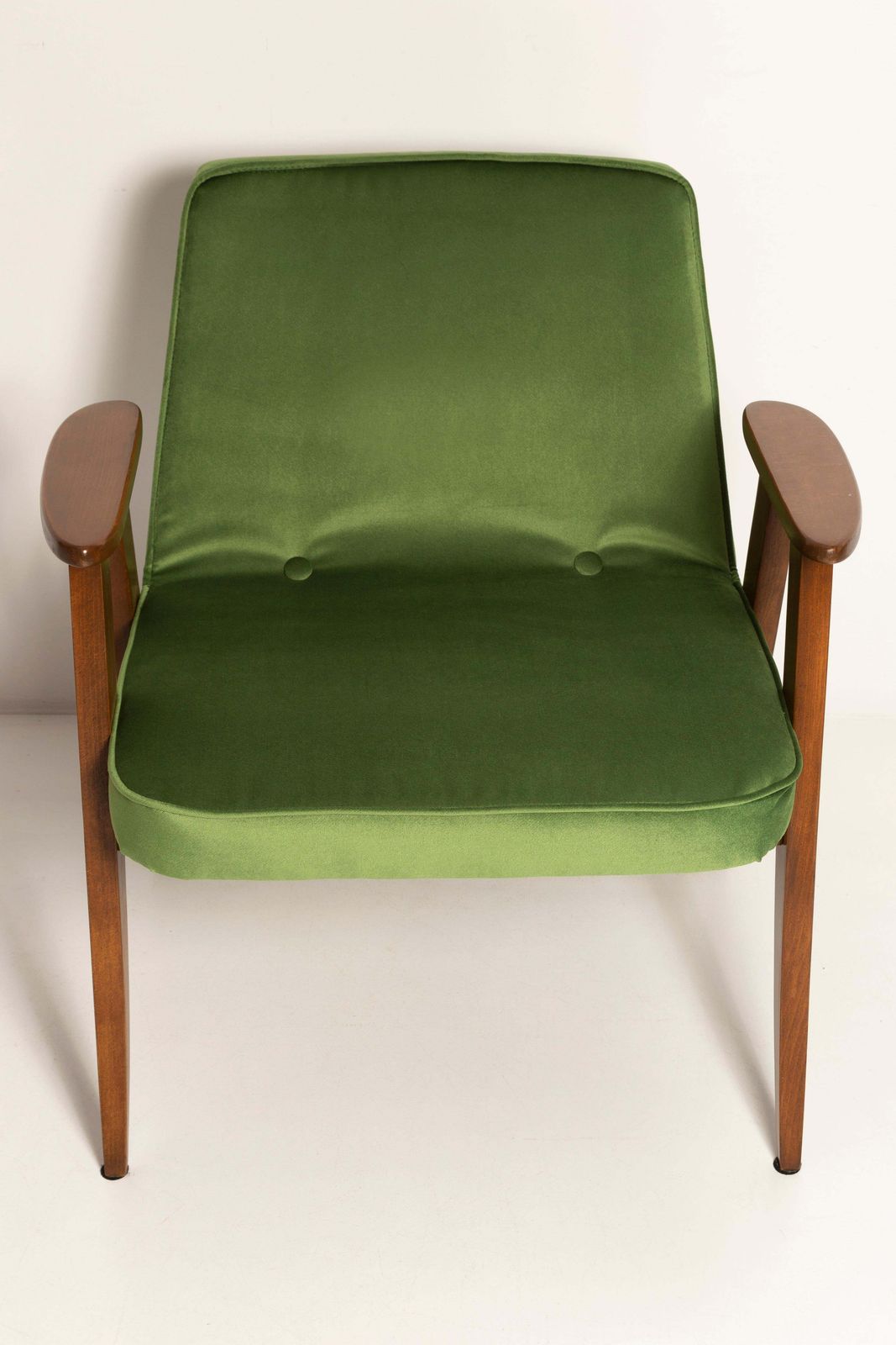 2551.0 Pair Of Mid Century 366 Armchairs In Green Velvet, Jozef Chierowski, Europe 1960 photo